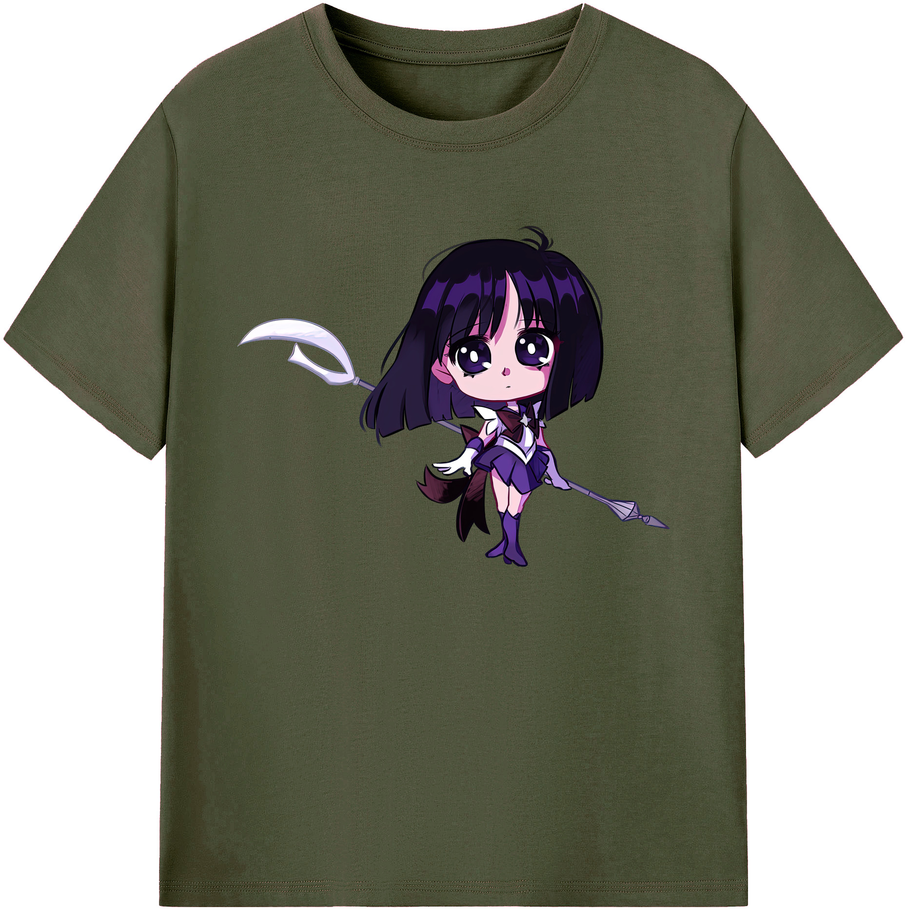 （画像用） 美少女戦士セーラームーン 土萠ほたる Sailor Moon Tomoe Hotaru （セーラーサターン；Sailor Saturn） 綿100％ メンズ半袖Tシャツ｜肌触りやわらか＆通気性